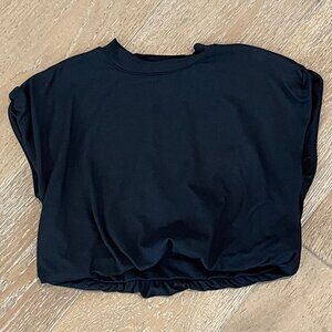 5 Dancewear Black Cropped Shirt - Size Youth XL